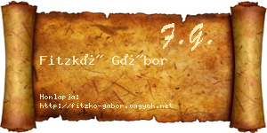 Fitzkó Gábor névjegykártya